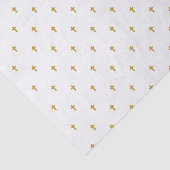 Papier Mousseline Croix - Faux Mustard Gold sur blanc (Détail)