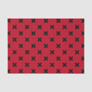 Papier Mousseline Croix noire sur le rouge