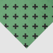 Papier Mousseline Croix noire sur le vert (Détail)