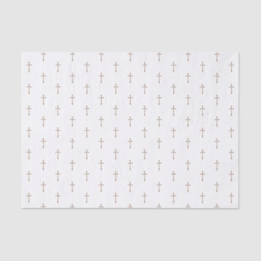 Papier Mousseline Croix religieuse blanche | (Recto)