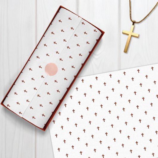 Papier Mousseline Croix - Rouge foncé