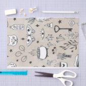 Papier Mousseline Croquis bouteille de chat papillon étoile feuille (Artisanat)