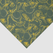 Papier Mousseline Croquis de citron vert et jaune (Détail)