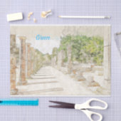 Papier Mousseline Croquis de ruines en Olympia antique, Elis, Grèce (Artisanat)