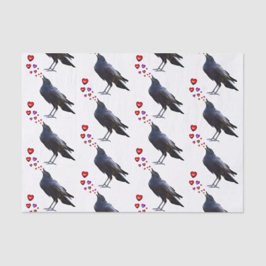 Papier Mousseline Crow Hearts Tissue Paper (Recto)