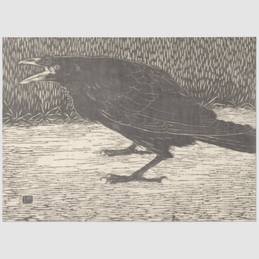 Papier Mousseline Crow hurlant (par Jan Mankes) (Recto)