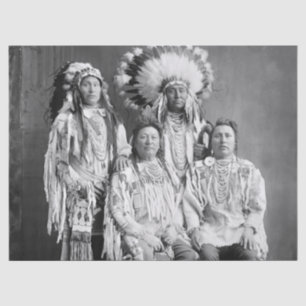 Papier Mousseline Crow Indian Group Portrait, début des années 1900
