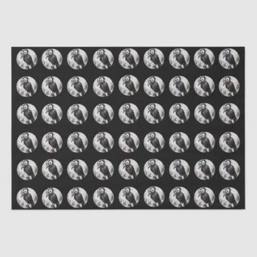 Papier Mousseline Crow noir gothique et tour Halloween Éffrayant (Recto)