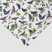 Papier Mousseline Crows Holly Tissue Paper (Détail)