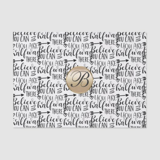 Papier Mousseline Croyez que vous pouvez Inspirationnel Monogramme p (Recto)