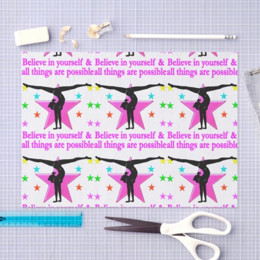 PAPIER MOUSSELINE CROYEZ-VOUS EN GYMNASTIQUE (Artisanat)