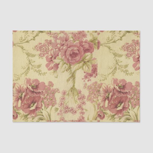 Papier Mousseline Cru, floral, de corail, rose, roses, chic minable, (Recto)