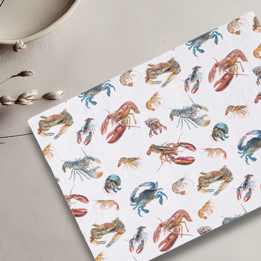 Papier Mousseline Crustacée de Crustacé Lobster Crabe crevettes