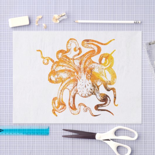 Papier Mousseline Ctopus ambrée (Artisanat)