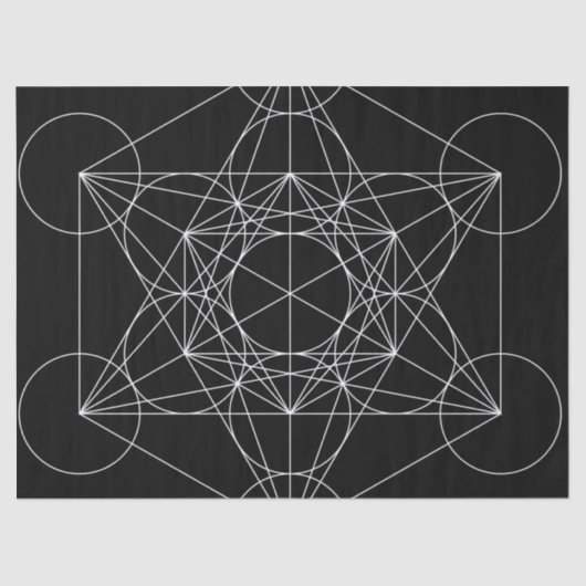 Papier Mousseline Cube de Metatron noir & blanc (Recto)