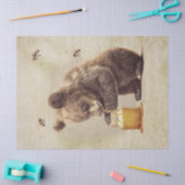 Papier Mousseline Cube d'ours avec pot de miel (Artisanat)