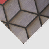 Papier Mousseline Cubes rouges noirs gris (Détail)