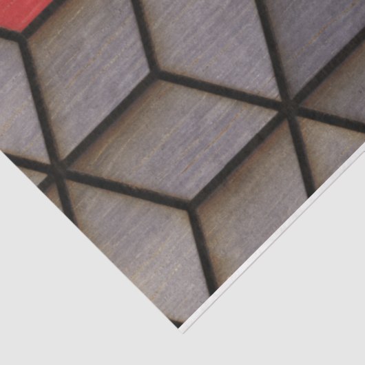 Papier Mousseline Cubes rouges noirs gris (Détail)