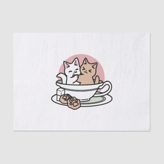 Papier Mousseline Cuddin en coupe - Tea Time adorable (Recto)