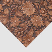 Papier Mousseline Cuir Brown Floral (Détail)
