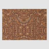 Papier Mousseline Cuir brun rustique à outils (Recto)