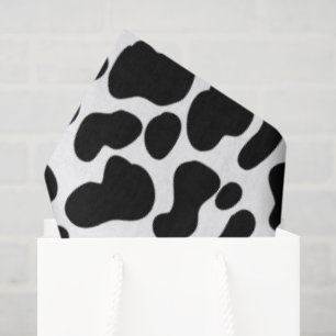 Papier Mousseline Cuir de vache noir et blanc à motif