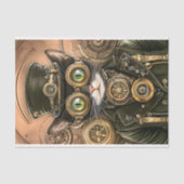 Papier Mousseline Cuir industriel Steampunk Chat Kitty AB7 Découpage (Recto)