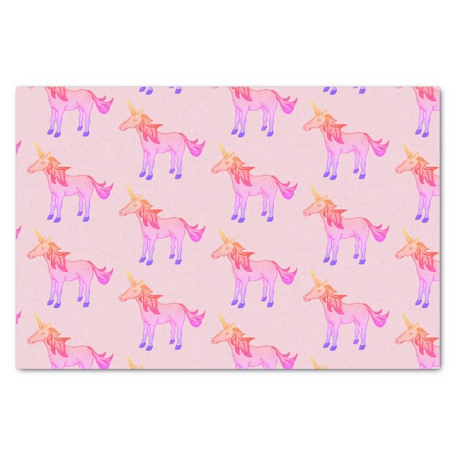 Papier Mousseline Cuisine arc-en-ciel Unicorn Pink Motifs Kids (Devant)