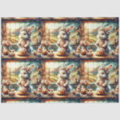 Papier Mousseline Cuisine de ferme de fleurs Pâques Bunny Decoupage (Recto)