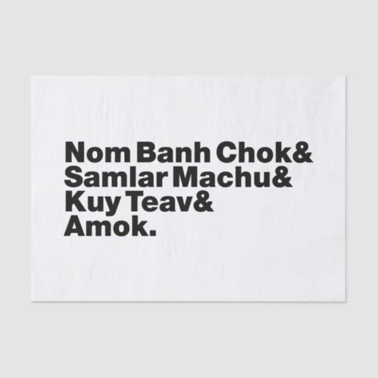 Papier Mousseline Cuisine de rue Cambodgienne / Khmer (Recto)