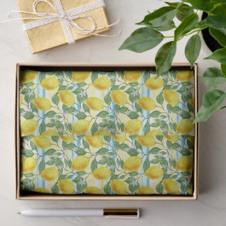 Papier Mousseline Cuisine méditerranéenne Motif d'art du citron d'ét