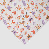 Papier Mousseline Cuisine Océan Amis Coral Crab Aquarelle (Détail)