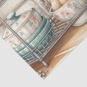 Papier Mousseline Cuisine rétro Plats Thé et tournesols (Détail)