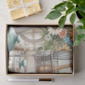 Papier Mousseline Cuisine rétro Plats Thé et tournesols (Cadeau)