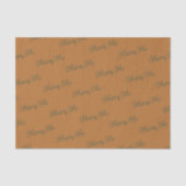 Papier Mousseline Cuivre et vert forêt foncé Script 'Marry Me' (Recto)