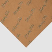 Papier Mousseline Cuivre et vert forêt foncé Script 'Marry Me' (Détail)