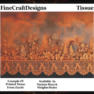Papier Mousseline Cuivre Rustique & Panneau Floral en Dentelle EJ7 D