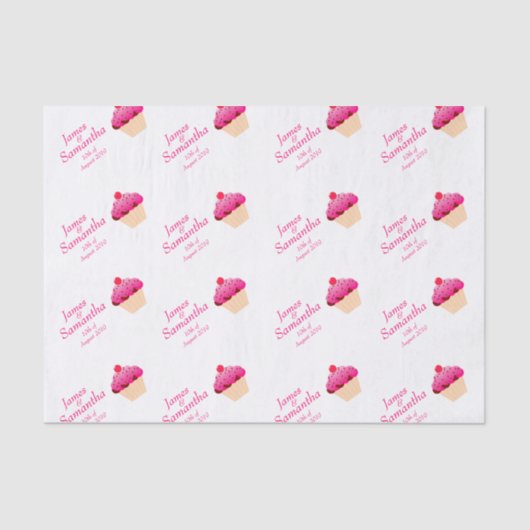 Papier Mousseline Cupcake rose vif - amusant (Recto)