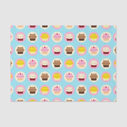 Papier Mousseline Cupcakes chats mignons (Recto)