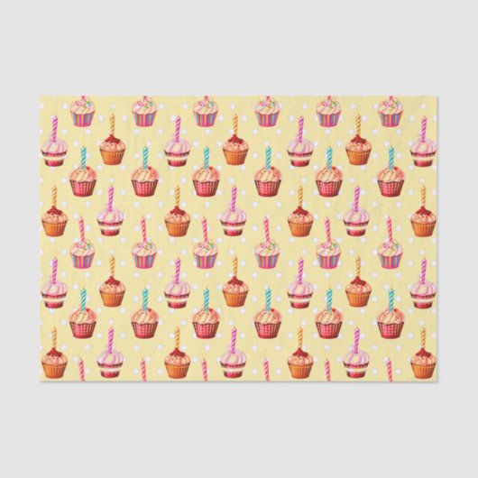 Papier Mousseline Cupcakes et Polka Dot (Recto)
