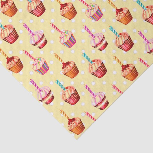 Papier Mousseline Cupcakes et Polka Dot (Détail)