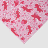 Papier Mousseline Cupidons et Coeurs roses (Détail)