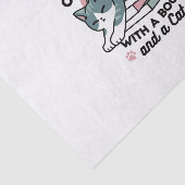 Papier Mousseline Curieux avec un livre et un chat - Lecture confort (Détail)