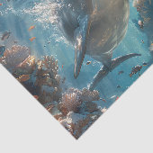 Papier Mousseline Curieux Dauphin Découpage (Détail)