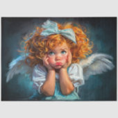 Papier Mousseline Curly Redhead Angel Girl Decoupage (Recto)