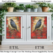 Papier Mousseline Custom “Dead and Breakfast” Spooky Raven Art ET3L