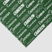 Papier Mousseline Custom Green Typography Name Collage Christmas (Détail)