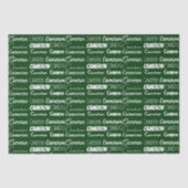 Papier Mousseline Custom Green Typography Name Collage Christmas (Recto)