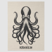 Papier Mousseline Custom Kraken Octopus Squid Name Decoupage  (Recto)