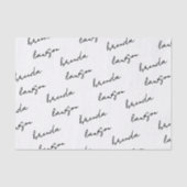 Papier Mousseline Custom Name Minimal Script Small Business Wrapping (Recto)